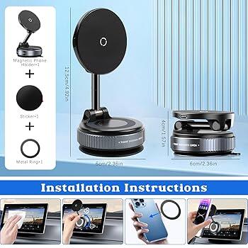 Soporte Magnético con Succión al Vacío 🚙